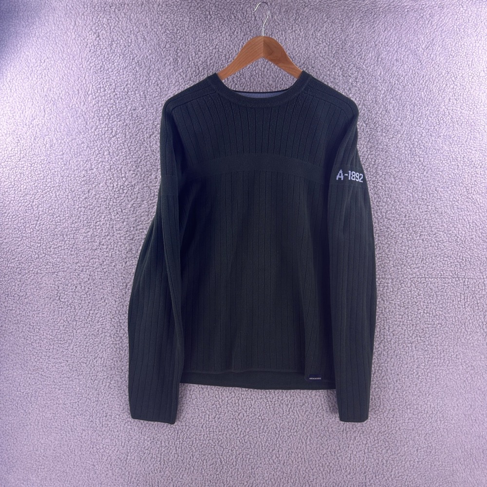 Abercrombie and Fitch Mens XL Green Ribbed Knit A-1892 Crew Neck Sweater